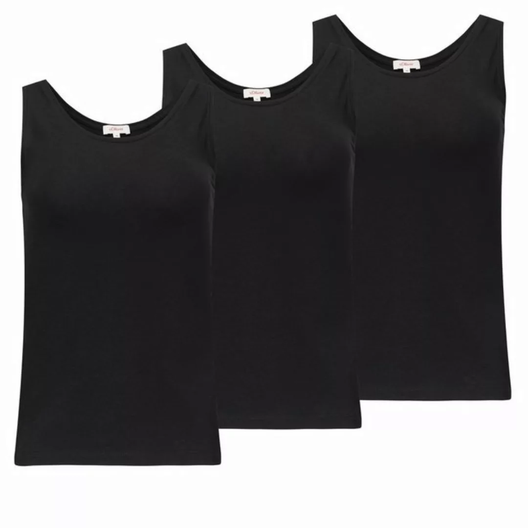 s.Oliver T-Shirt Basic-Top (3-tlg., Set) runder Ausschnitt, breite Träger, günstig online kaufen