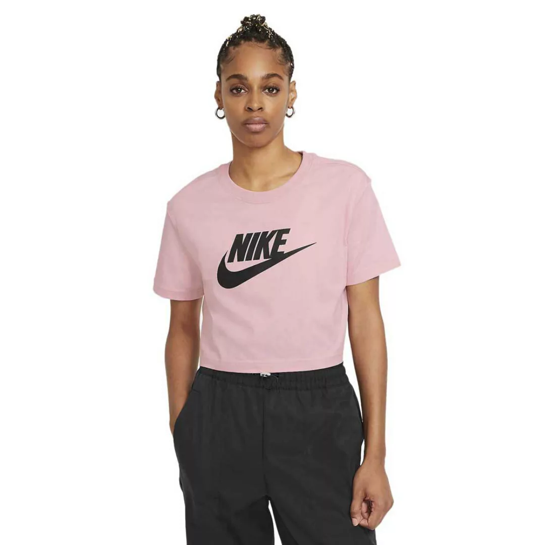 Nike Sportswear Essential Cropped Kurzarm T-shirt XL Pink Glaze / Black günstig online kaufen