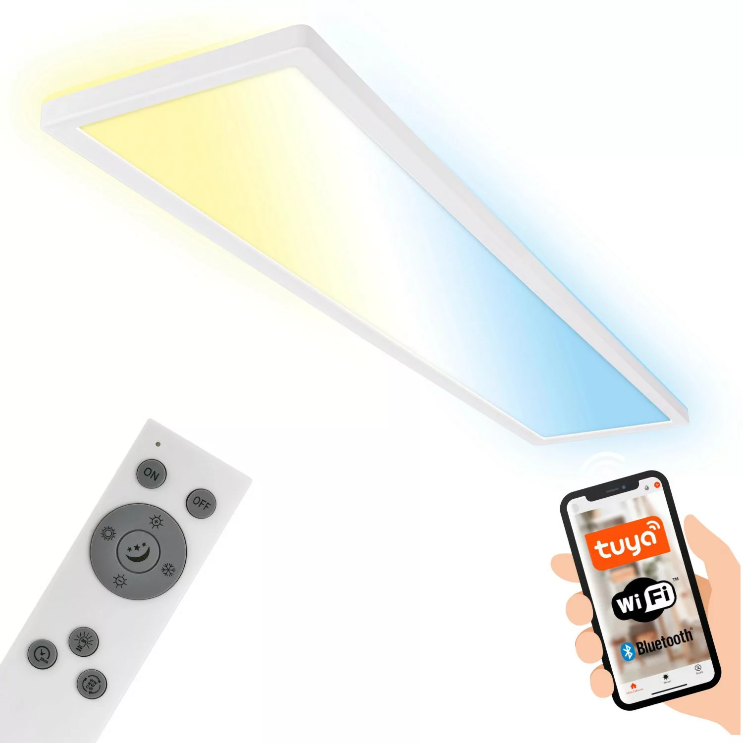 Smarte LED-Deckenleuchte Tava, 98x20 cm, CCT, dimmbar günstig online kaufen