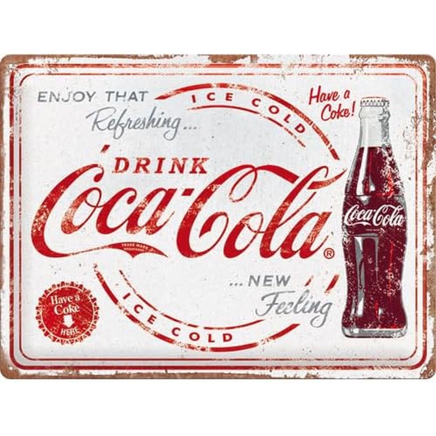 Nostalgic-Art Blechschild 30 x 40 cm - Coca-Cola - Refreshing New Feeling günstig online kaufen