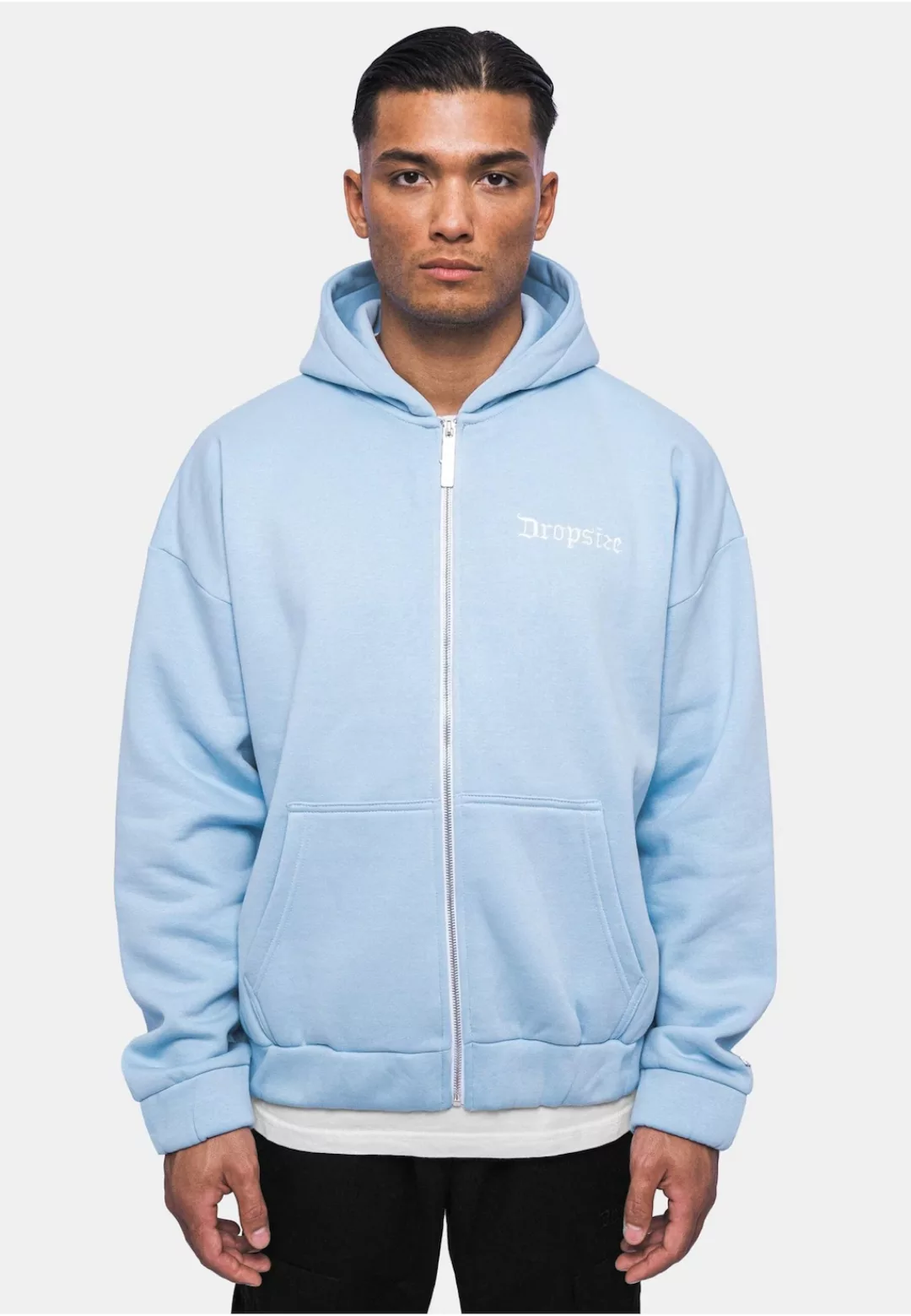 Dropsize Sweatjacke "Dropsize Herren Super Heavy Oversize Blank Zip Hoodie" günstig online kaufen