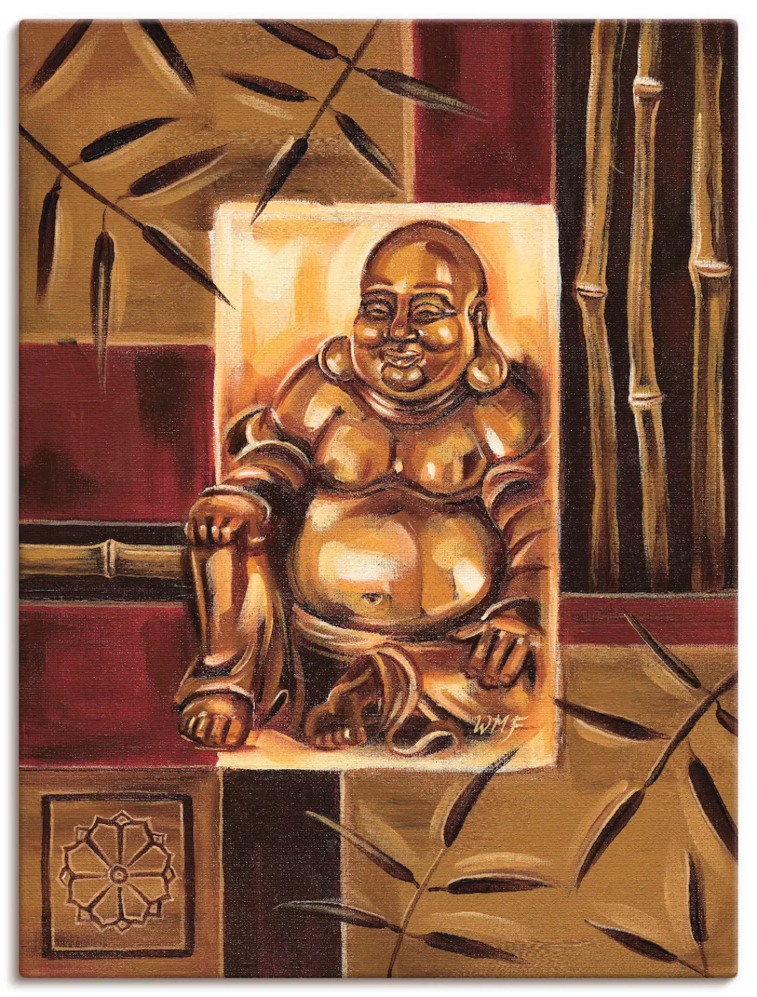 Artland Wandbild "Lachender Buddha", Religion, (1 St.), als Leinwandbild, P günstig online kaufen