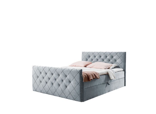 Fun Möbel Boxspringbett Schlafzimmerbett EIVOR Stoff Magic Velvet Überlänge günstig online kaufen