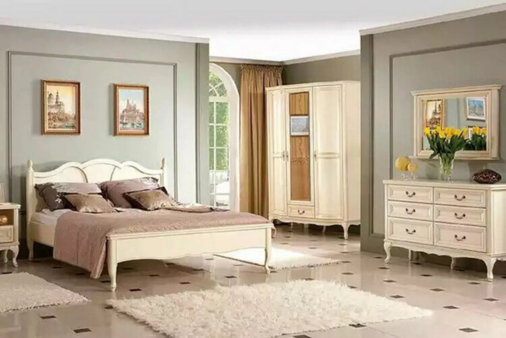 JVmoebel Bett Klassisch Bett Design Holz Betten Polster Schlafzimmer Möbel günstig online kaufen