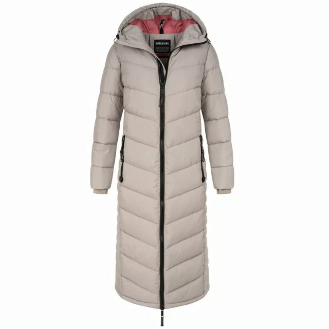 SUBLEVEL Steppjacke Damen Mantel mit Kapuze extra lange Winter Jacke Parka günstig online kaufen