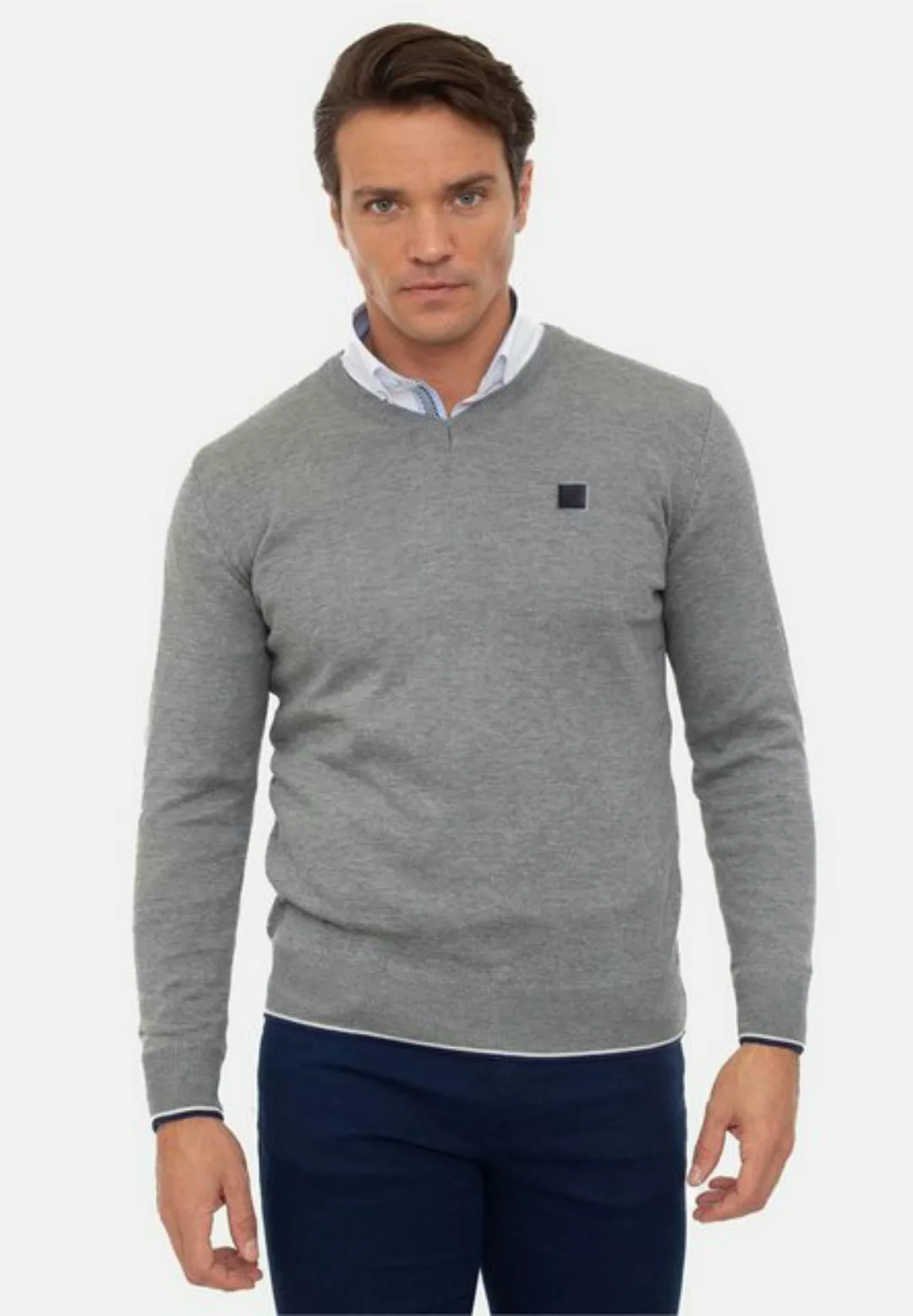 Williot Sweatshirt Arm Patch V-Neck Pullover günstig online kaufen