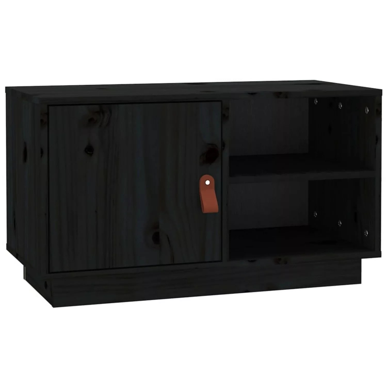 VidaXL TV-Schrank Schwarz 70x34x40 cm Massivholz Kiefür günstig online kaufen