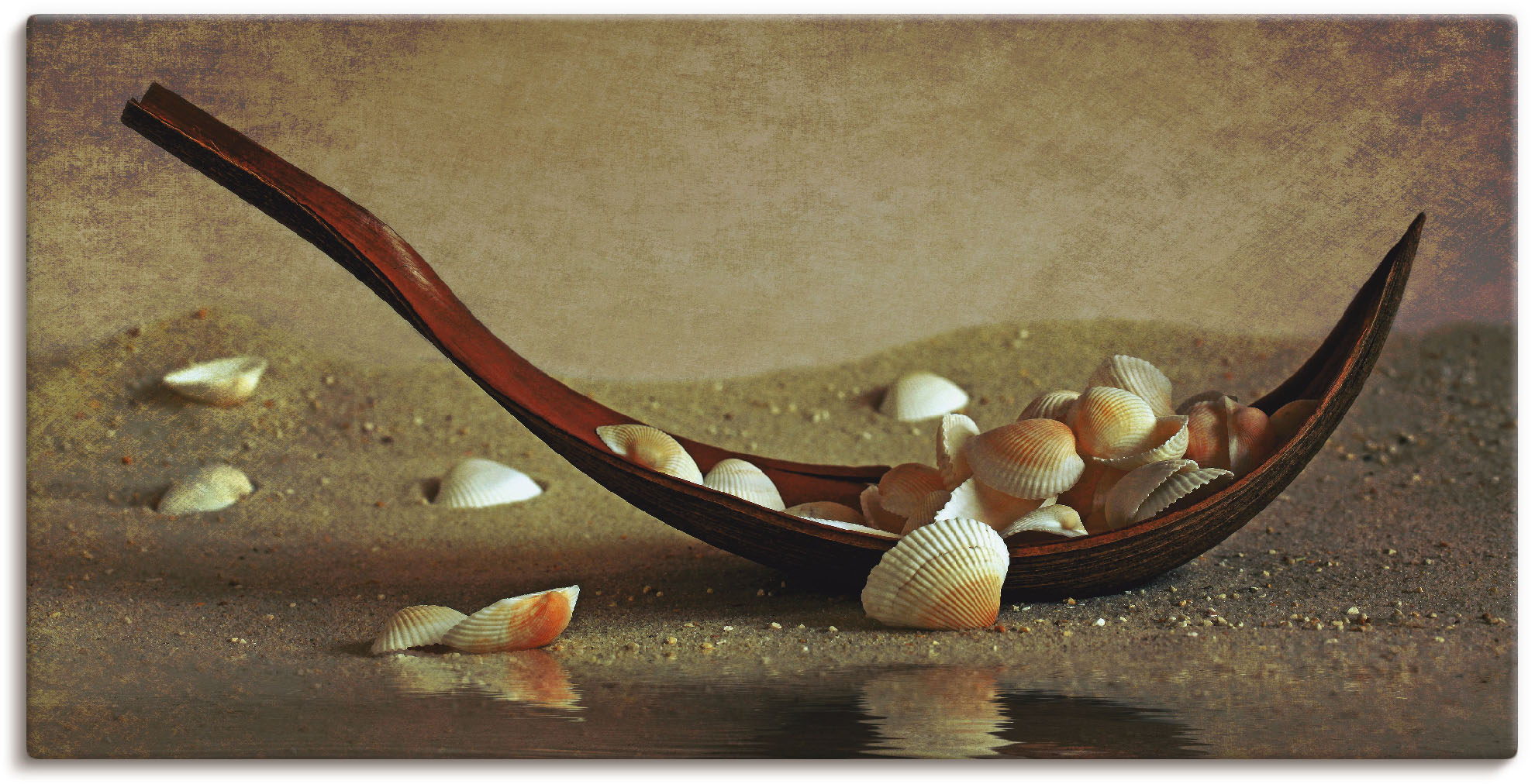 Artland Leinwandbild "Muschelschiffchen", Zen, (1 St.), auf Keilrahmen gesp günstig online kaufen