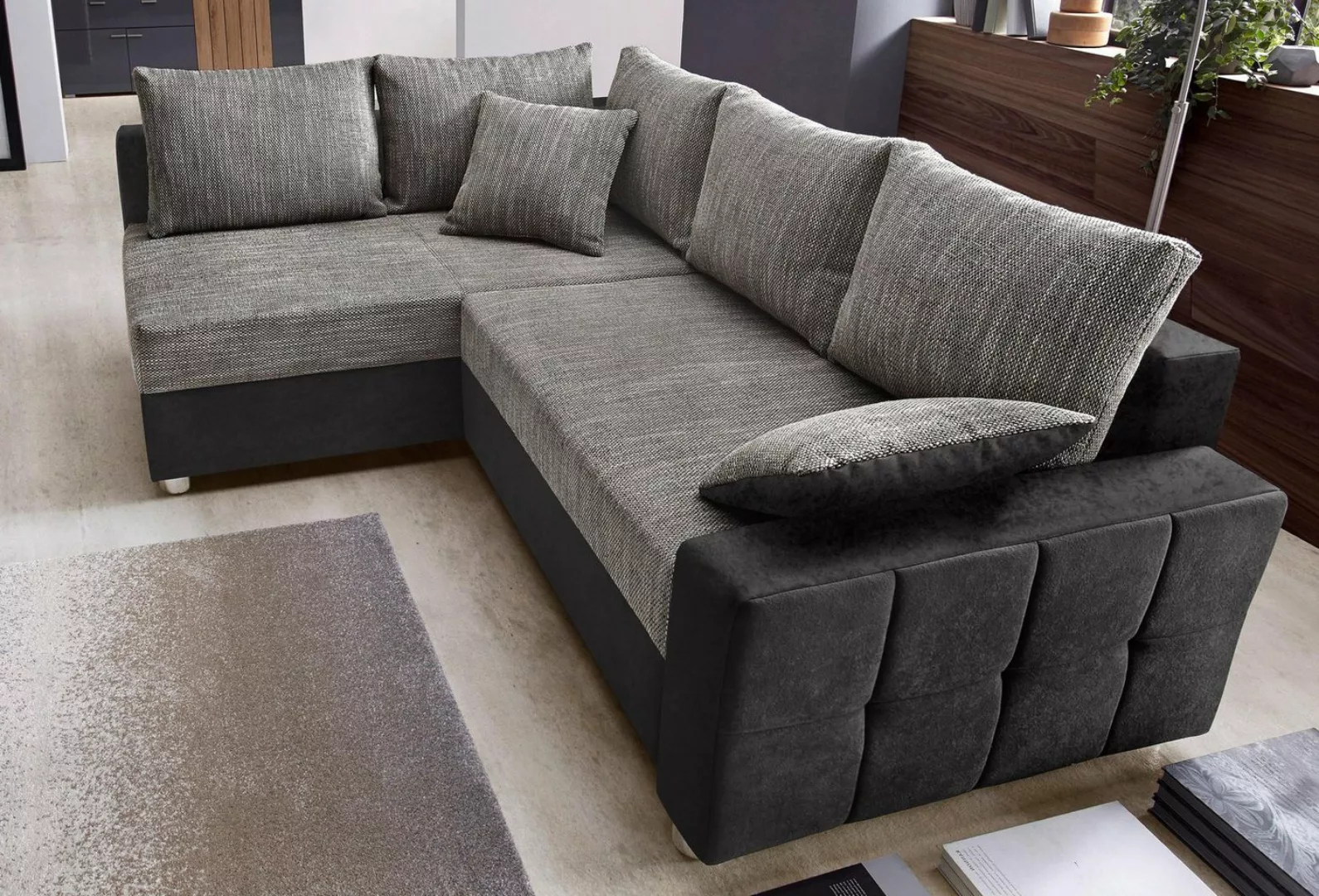 COLLECTION AB Ecksofa "Parma L-Form", mit Bettfunktion und Federkern günstig online kaufen