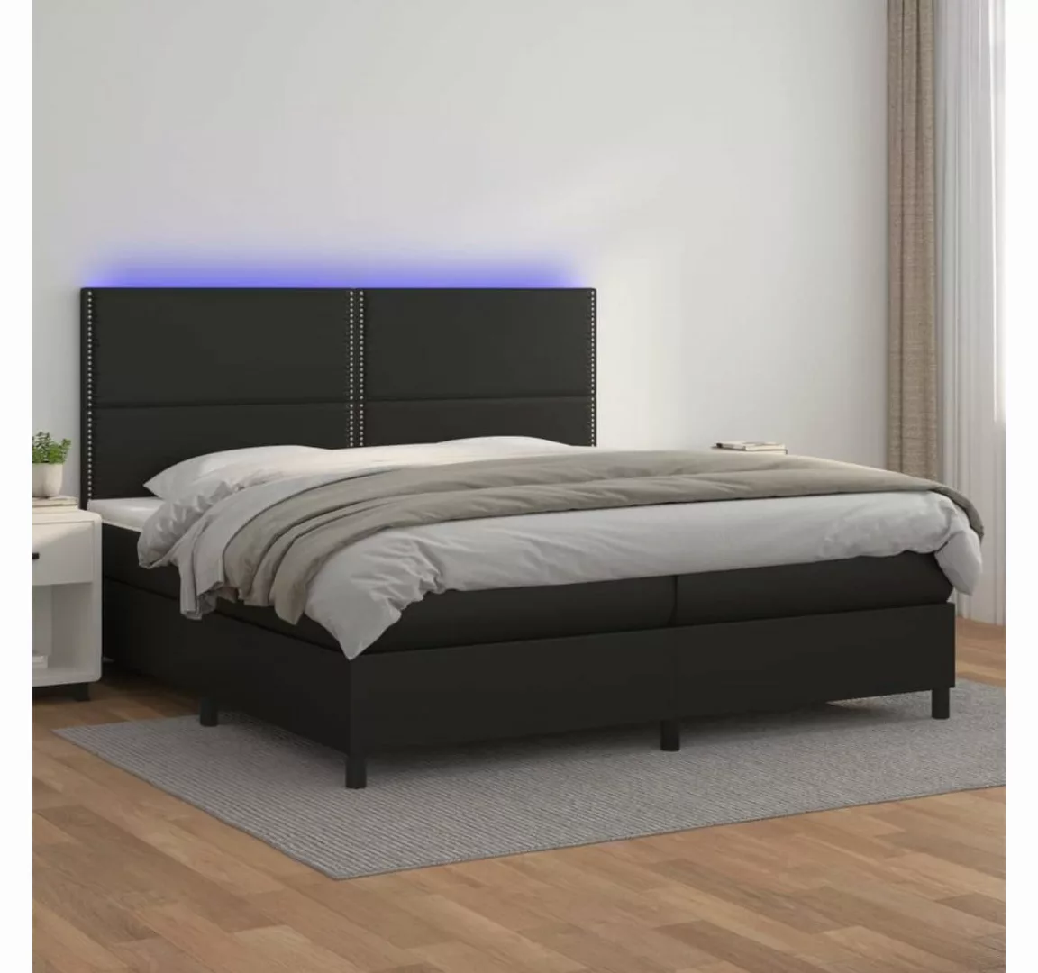 vidaXL Boxspringbett Boxspringbett mit Matratze & LED Kunstleder (200 x 200 günstig online kaufen