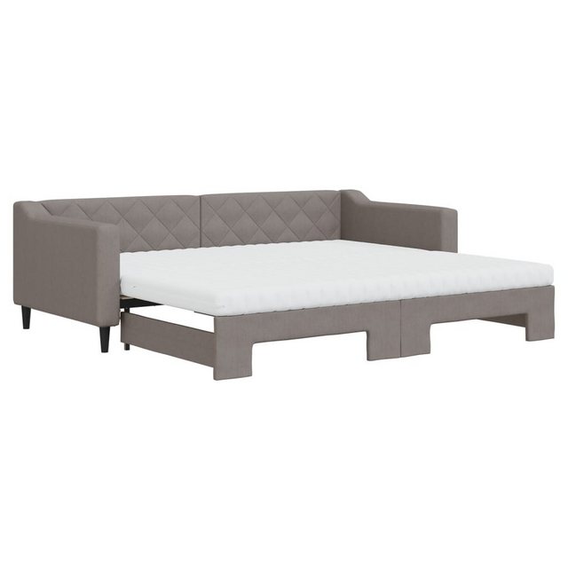 vidaXL Gästebett Gästebett Tagesbett Ausziehbar mit Matratzen Taupe 90x200 günstig online kaufen