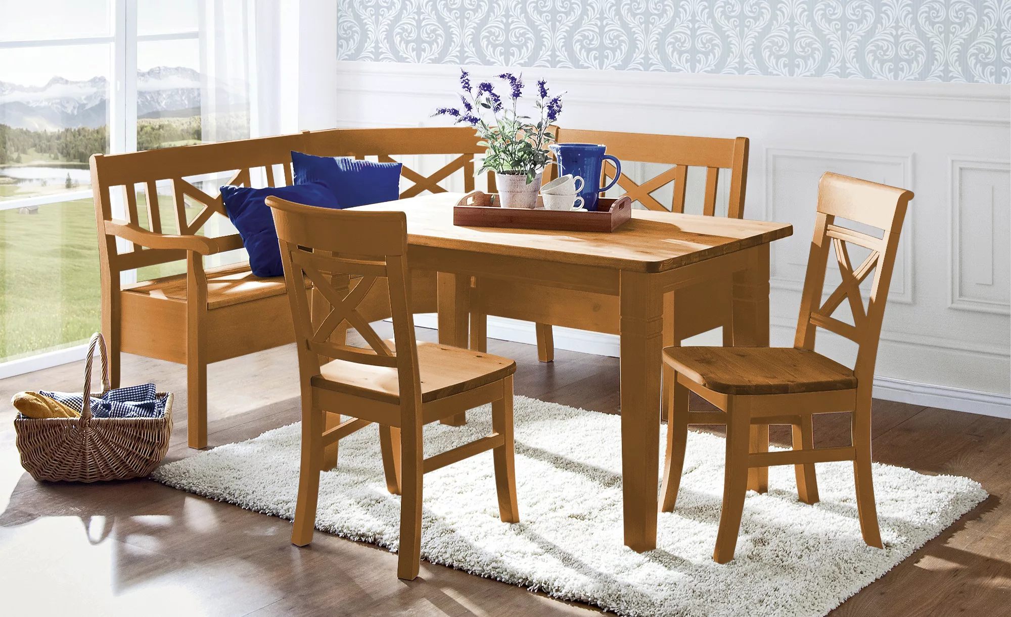 maison bleue Esstisch massiv Florian ¦ holzfarben ¦ Maße (cm): B: 90 H: 78 günstig online kaufen