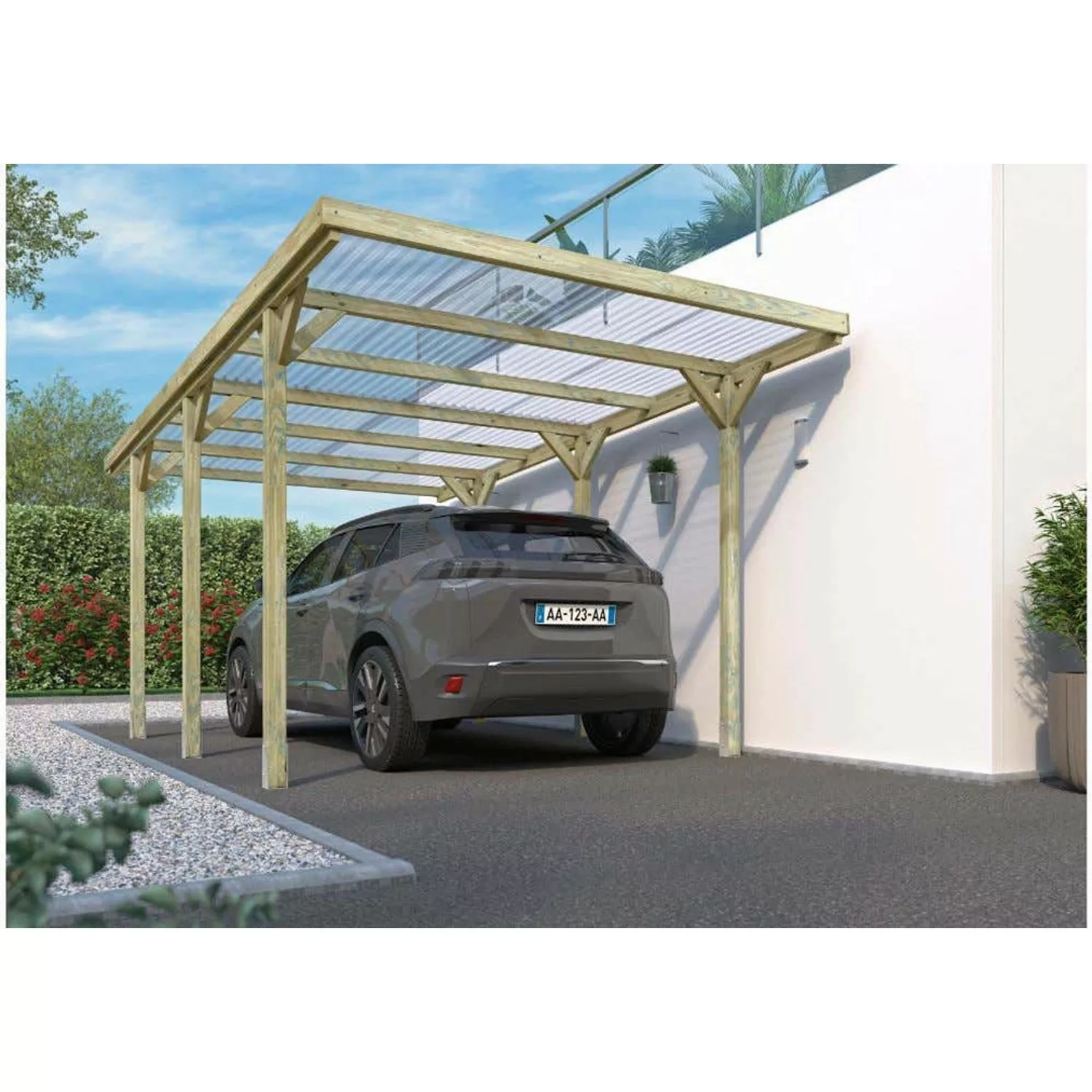 Alpholz Einzelcarport Carport Einzelcarport Jean KDI Braun 2.520 cm günstig online kaufen