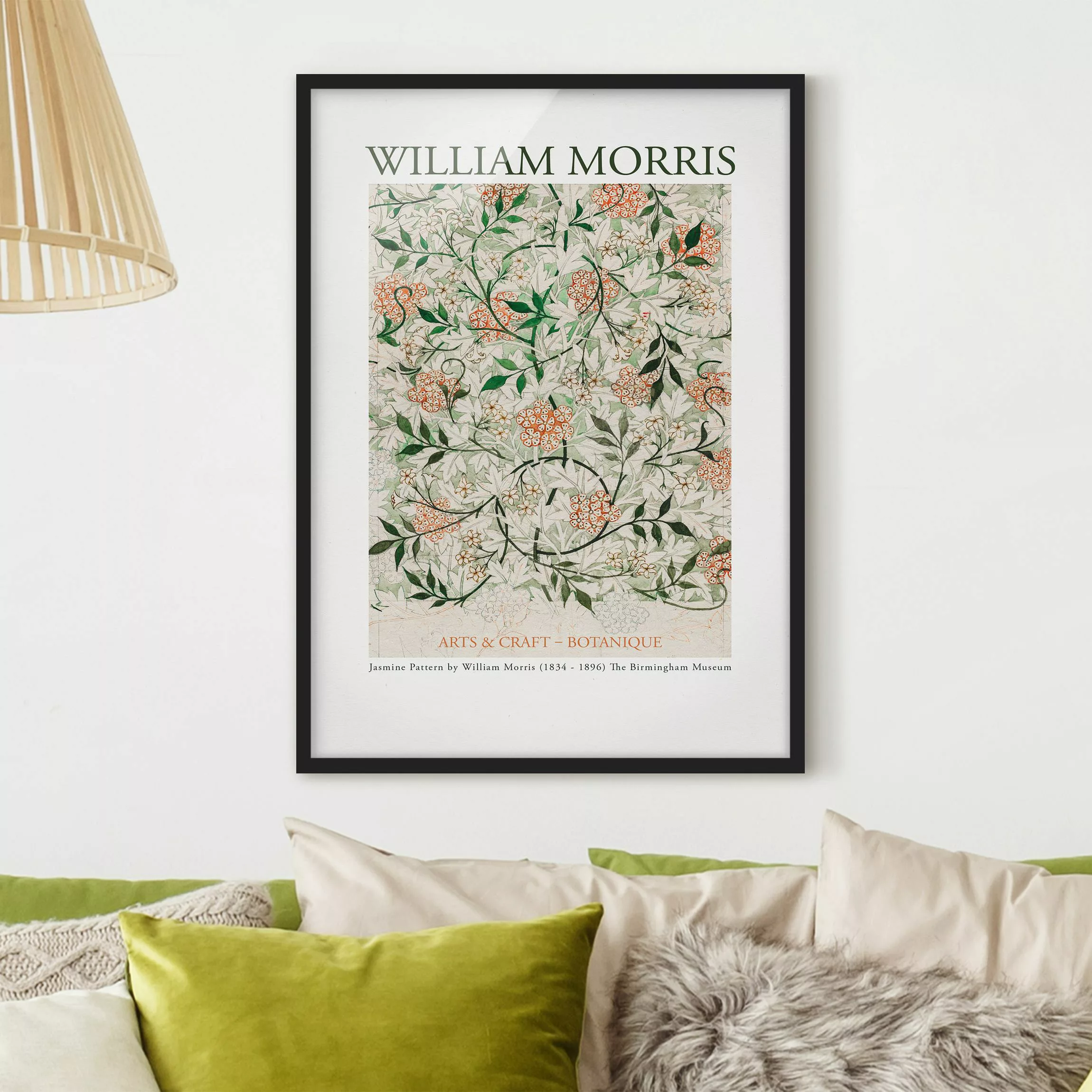 Bild mit Rahmen William Morris - Jasmine Pattern günstig online kaufen