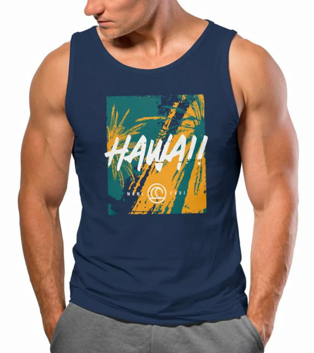 Neverless Tanktop Herren Tank-Top Hawaii Surfing Palmen Aufdruck Sommer Pri günstig online kaufen