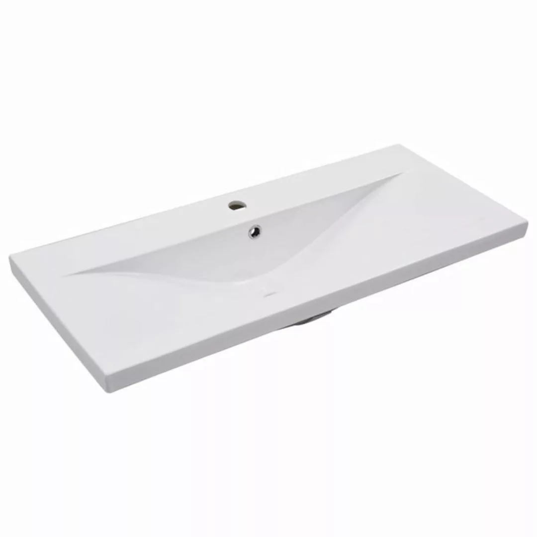 vidaXL Waschbeckenschrank Einbauwaschbecken 91x39,5x18,5 cm Keramik Weiß günstig online kaufen