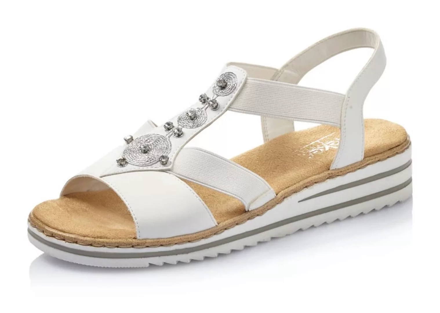 Rieker Sandale, Sommerschuh, Sandalette, Keilabsatz, mit schöner Verzierung günstig online kaufen