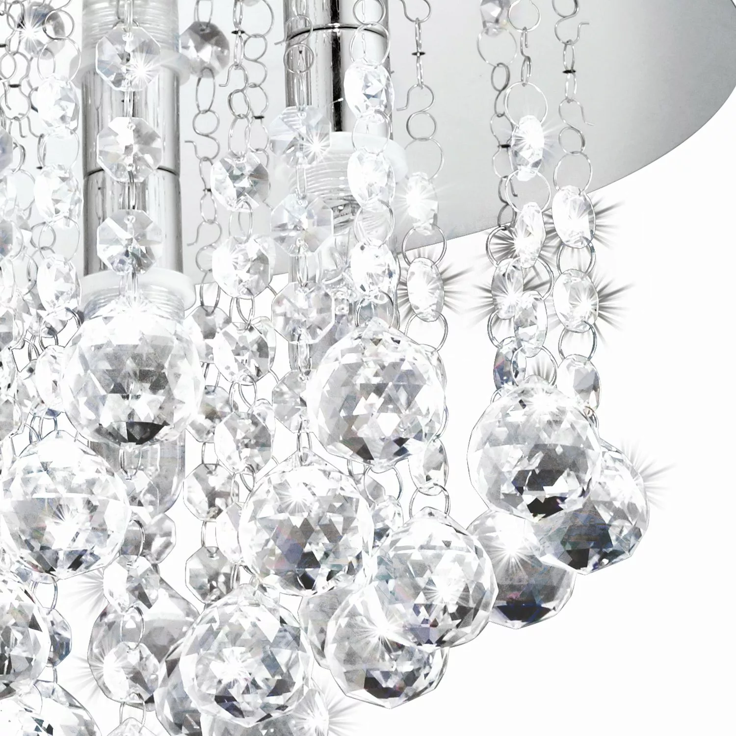 LED Deckenleuchte in chrom mit Kristallen, G9, 4-flammig günstig online kaufen