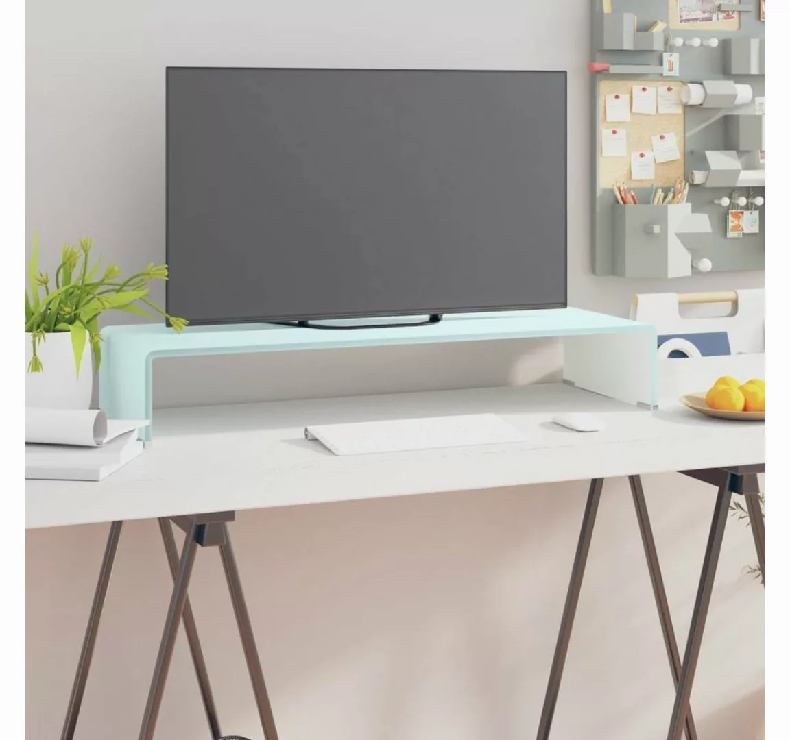 furnicato TV-Schrank TV-Aufsatz/Monitorerhöhung Glas Grün 80x30x13 cm günstig online kaufen