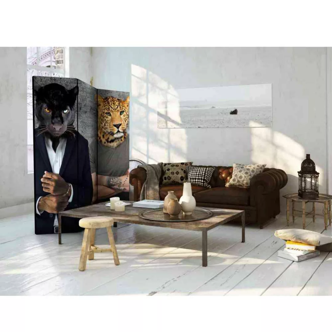 Wohnzimmer Paravent mit Fantasy Raubkatzen modern günstig online kaufen