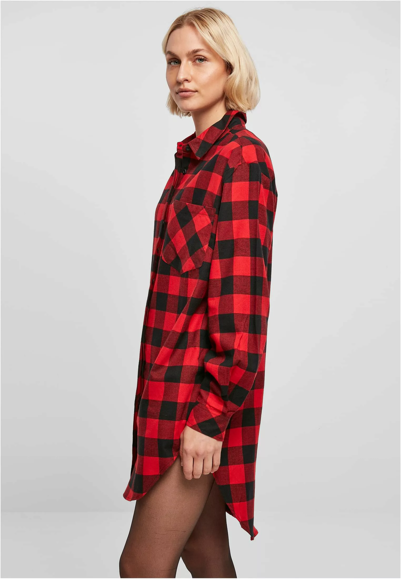 URBAN CLASSICS Shirtkleid "Urban Classics Damen Ladies Oversized Check Flan günstig online kaufen