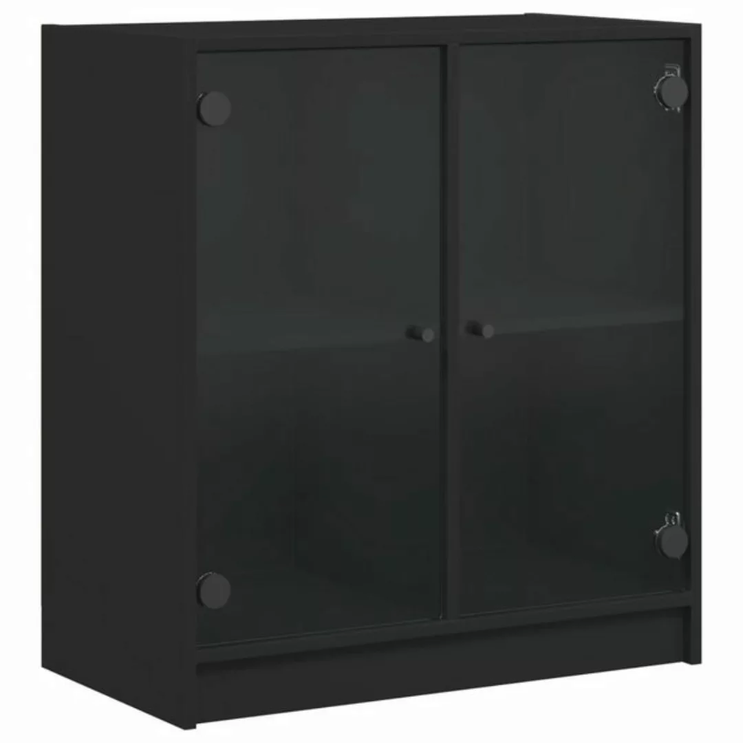 vidaXL Beistellschrank Beistellschrank mit Glastüren Schwarz 68x37x75,5 cm günstig online kaufen