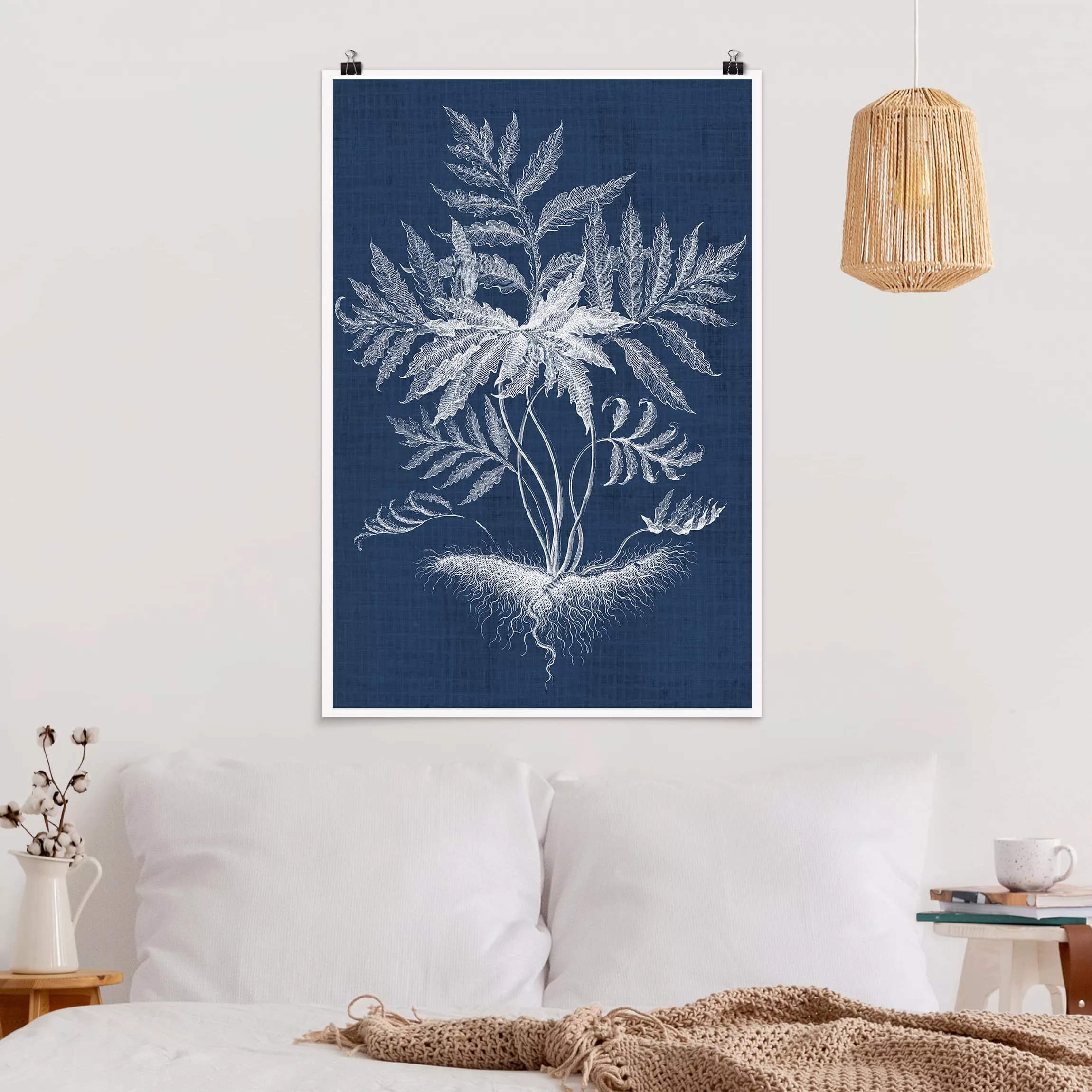 Poster Blumen - Hochformat Denim Pflanzenstudie IV günstig online kaufen