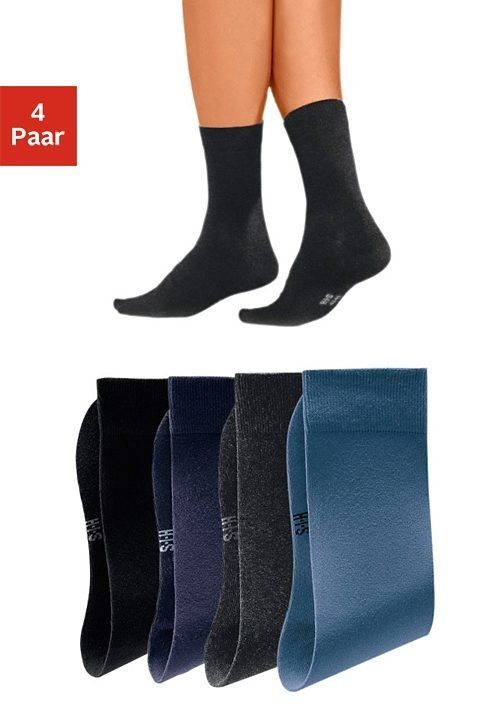 H.I.S Basicsocken, (Packung, 4 Paar), mit hohem Baumwollanteil günstig online kaufen