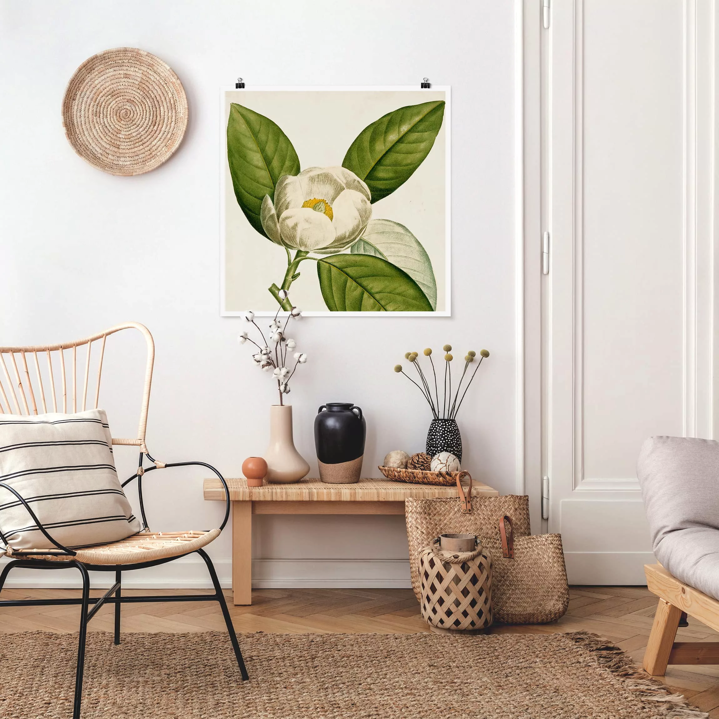 Poster Blumen - Quadrat Tableau Blatt Blüte Frucht II günstig online kaufen