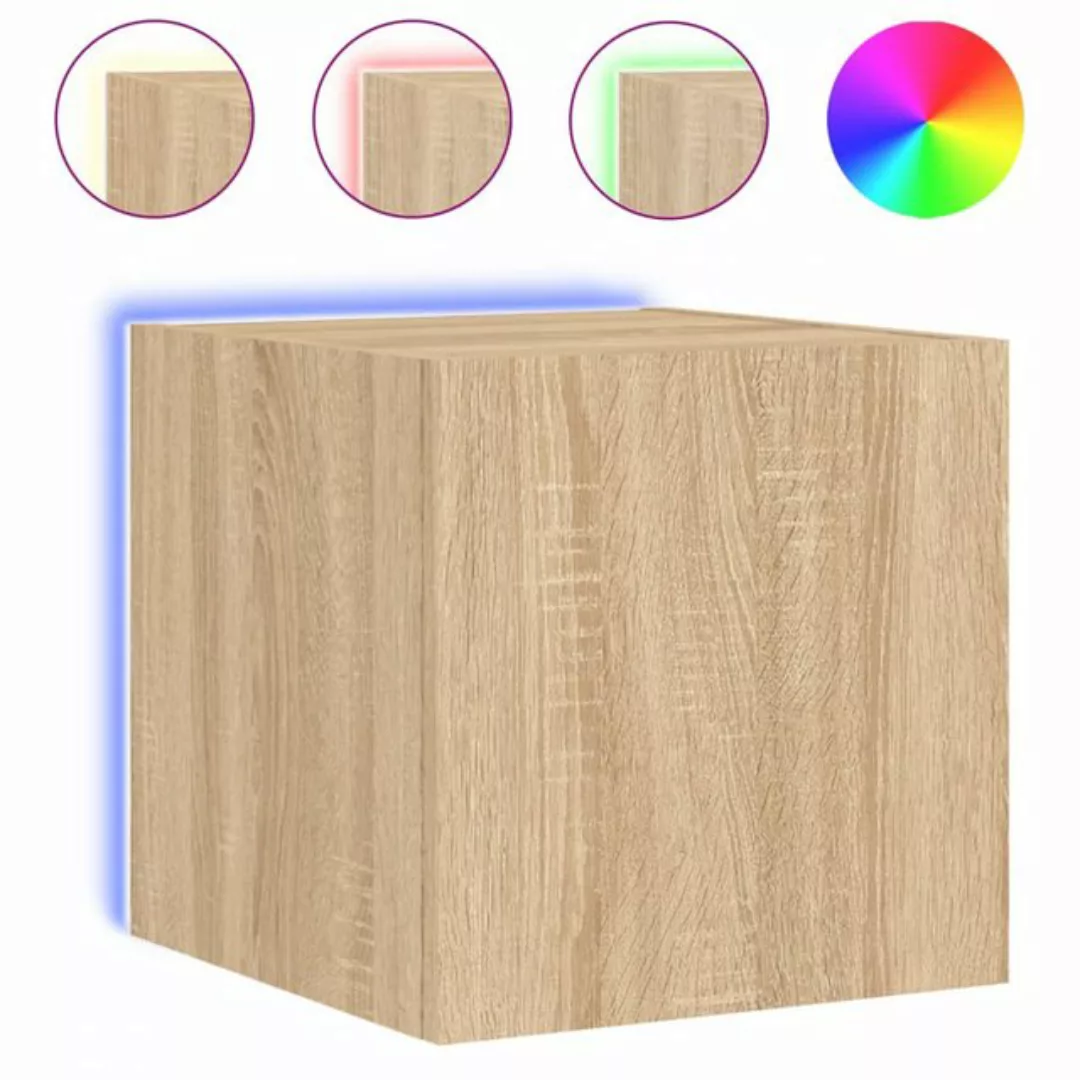 vidaXL Hängeschrank Hängeschrank Wandschrank mit LED Leuchten Betongrau 30, günstig online kaufen