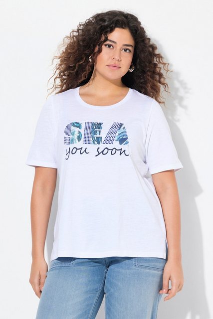 Ulla Popken T-Shirt T-Shirt Sea you soon Classic Rundhals Halbarm günstig online kaufen