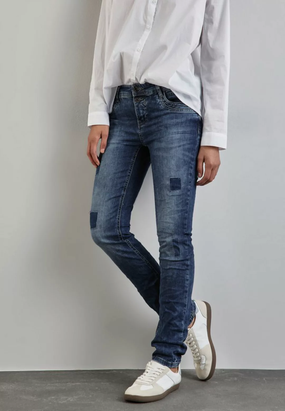 STREET ONE Bequeme Jeans Street One Casual Fit Jeans in Heavy Indigo Wash ( günstig online kaufen