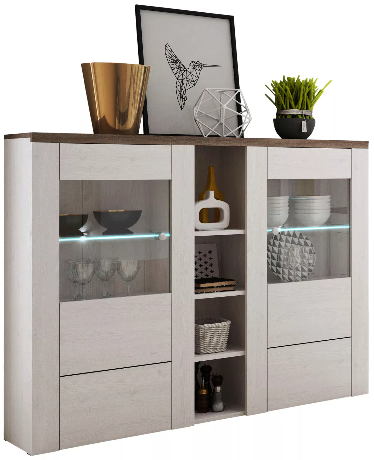 Home affaire Highboard "Larona, zeitlose Hochkommode mit 2 Türen, Türkommod günstig online kaufen