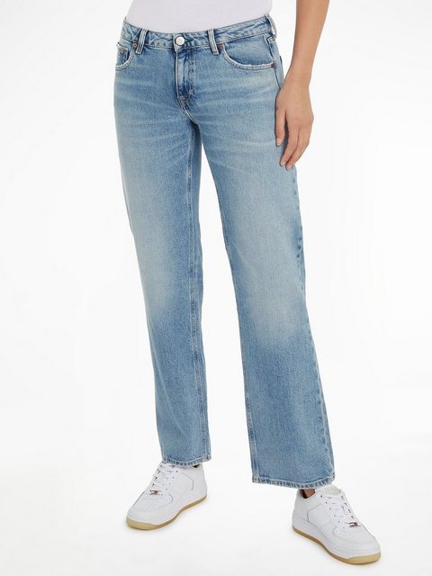 Tommy Jeans Bequeme Jeans "LW STR BH4116", mit Ledermarkenlabel günstig online kaufen