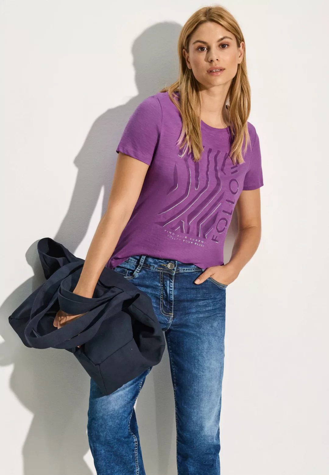 Cecil T-Shirt in Flammgarn Optik günstig online kaufen