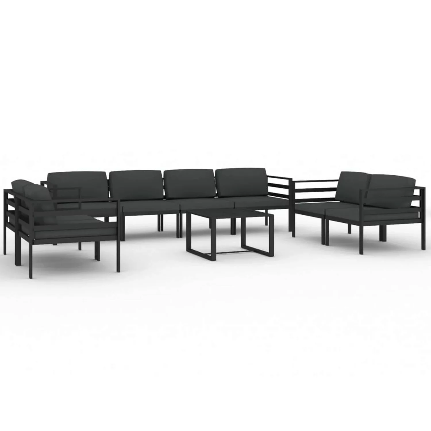 Vidaxl 9-tlg. Garten-lounge-set Mit Kissen Aluminium Anthrazit günstig online kaufen