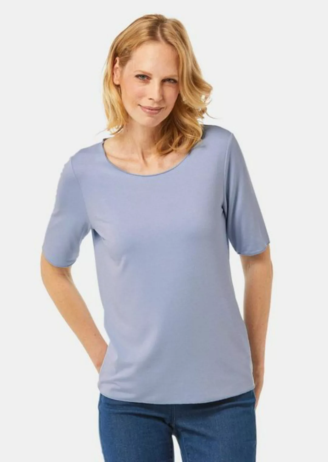 GOLDNER T-Shirt Kombistarkes Halbarmshirt mit tonaler Zierkante günstig online kaufen