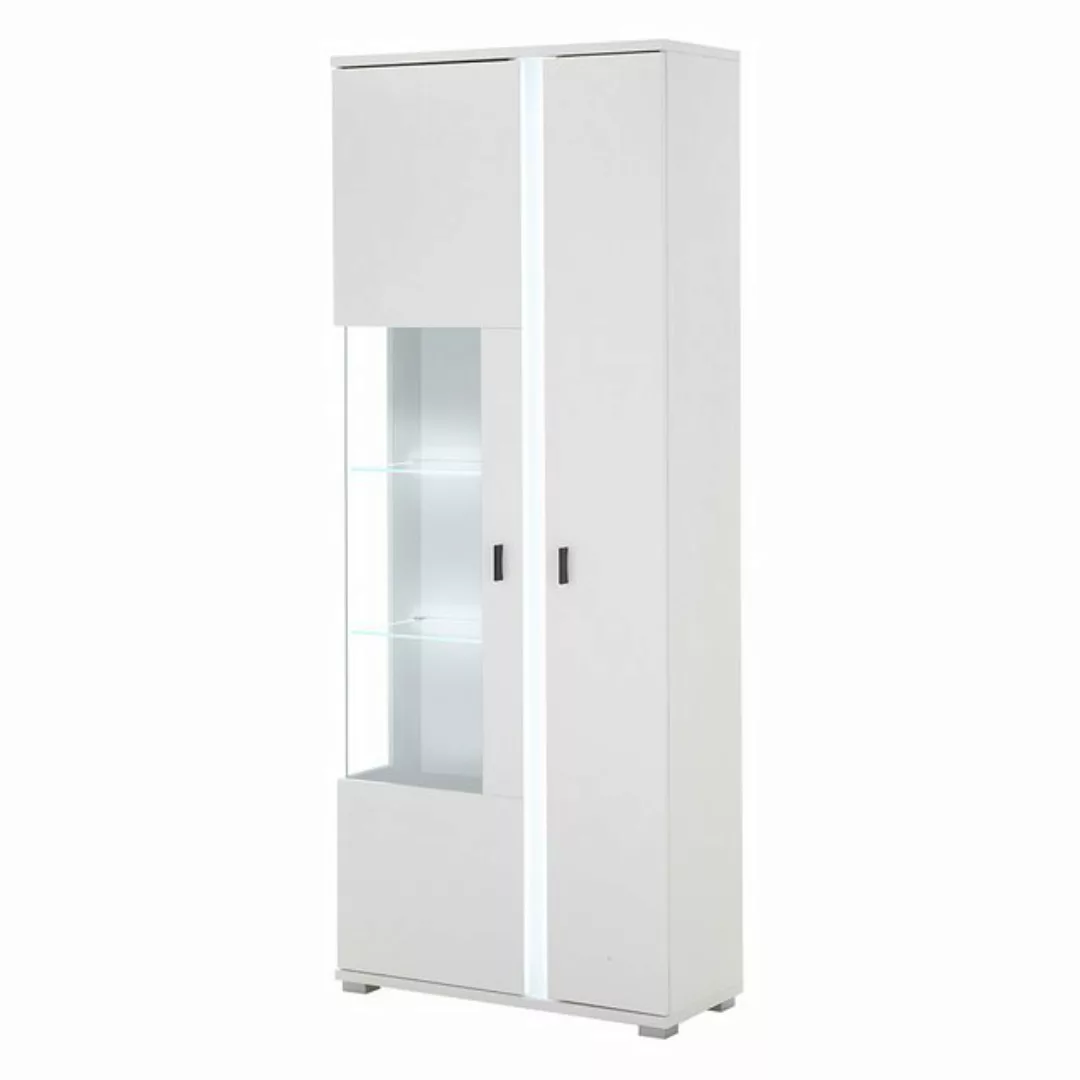 Lomadox Vitrine LOVENO-61 80 cm breit in mattem weiß günstig online kaufen