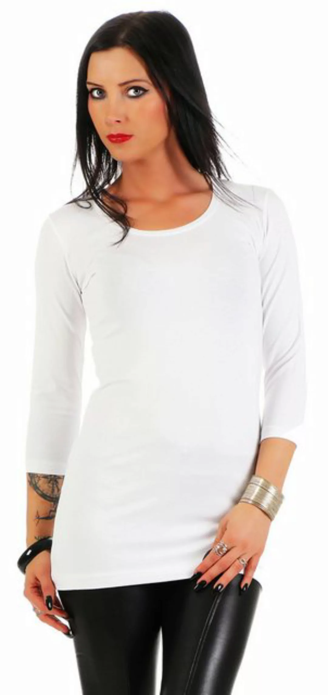 Mellice 3/4-Arm-Shirt Damen Longshirt 3/4 Arm Shirt Tunika günstig online kaufen