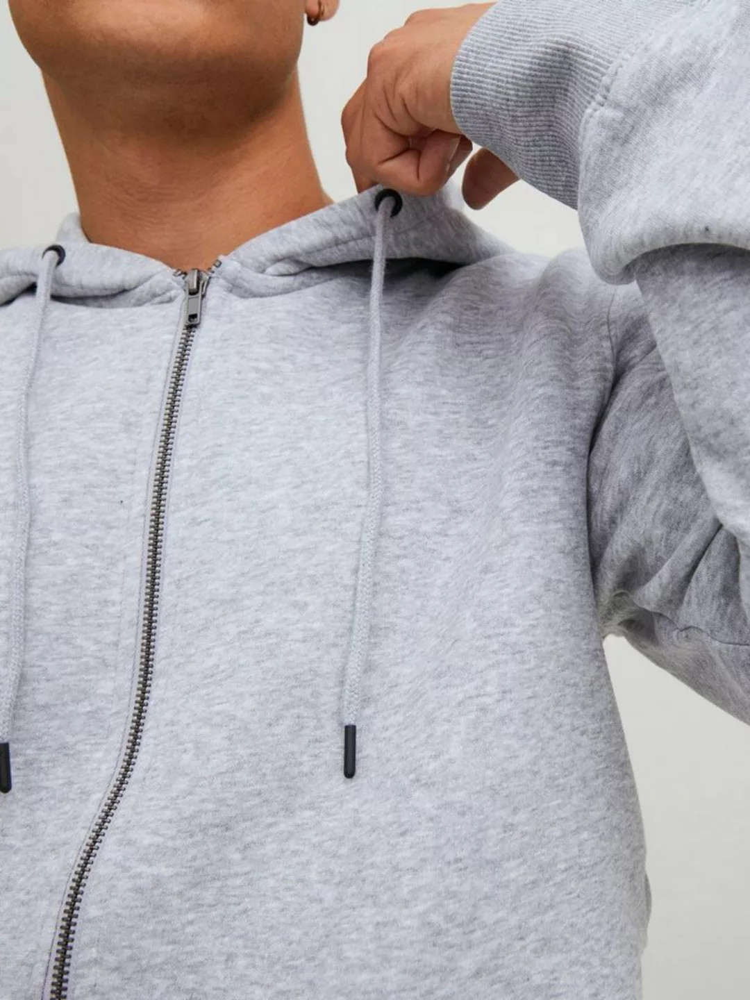 Jack & Jones Hoodie Kapuzenjacke Regular Fit Hoodie JJEBRADLEY 6023 in Grau günstig online kaufen