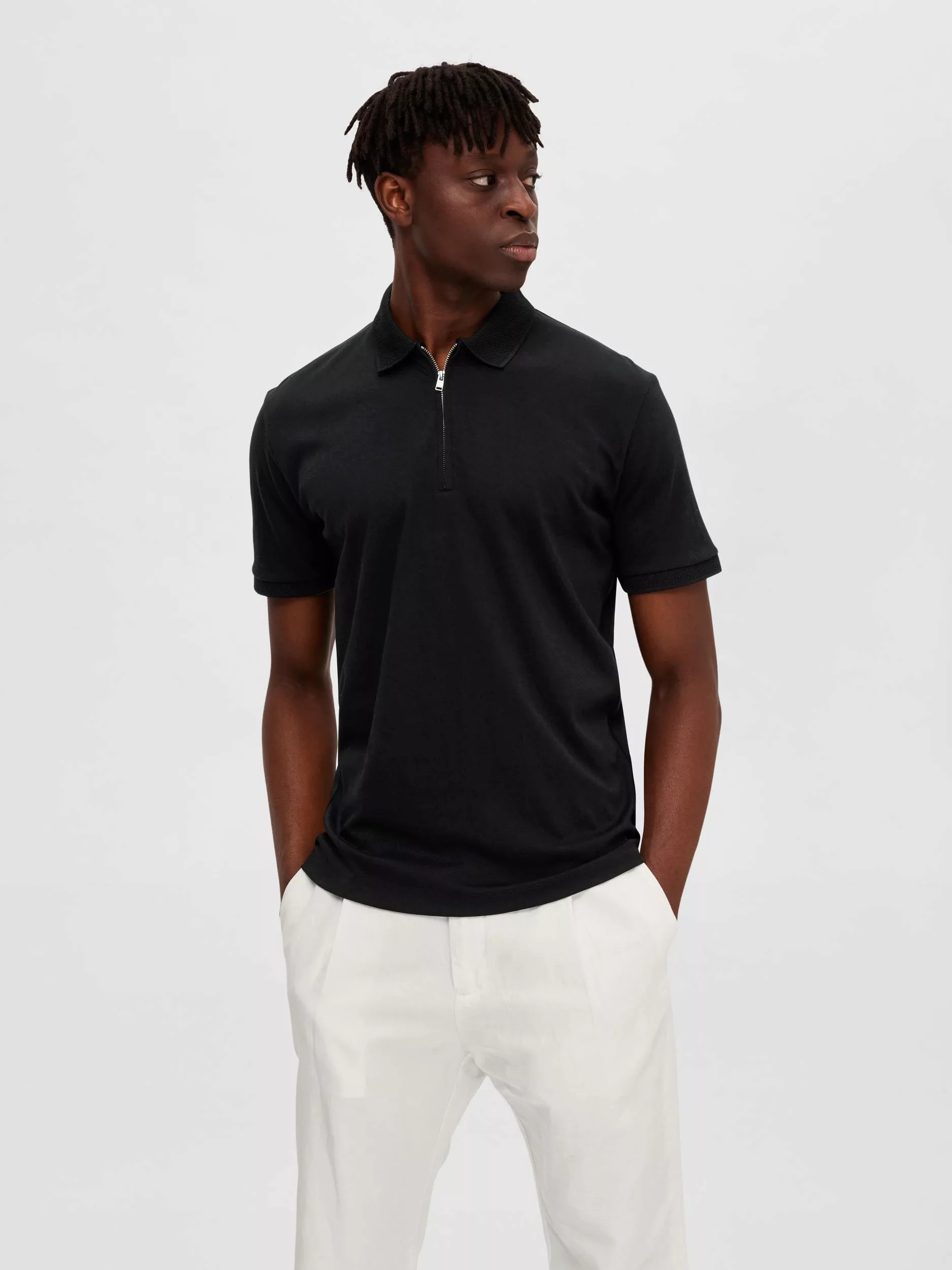 SELECTED HOMME Poloshirt "SLHFAVE ZIP SS POLO NOOS" günstig online kaufen