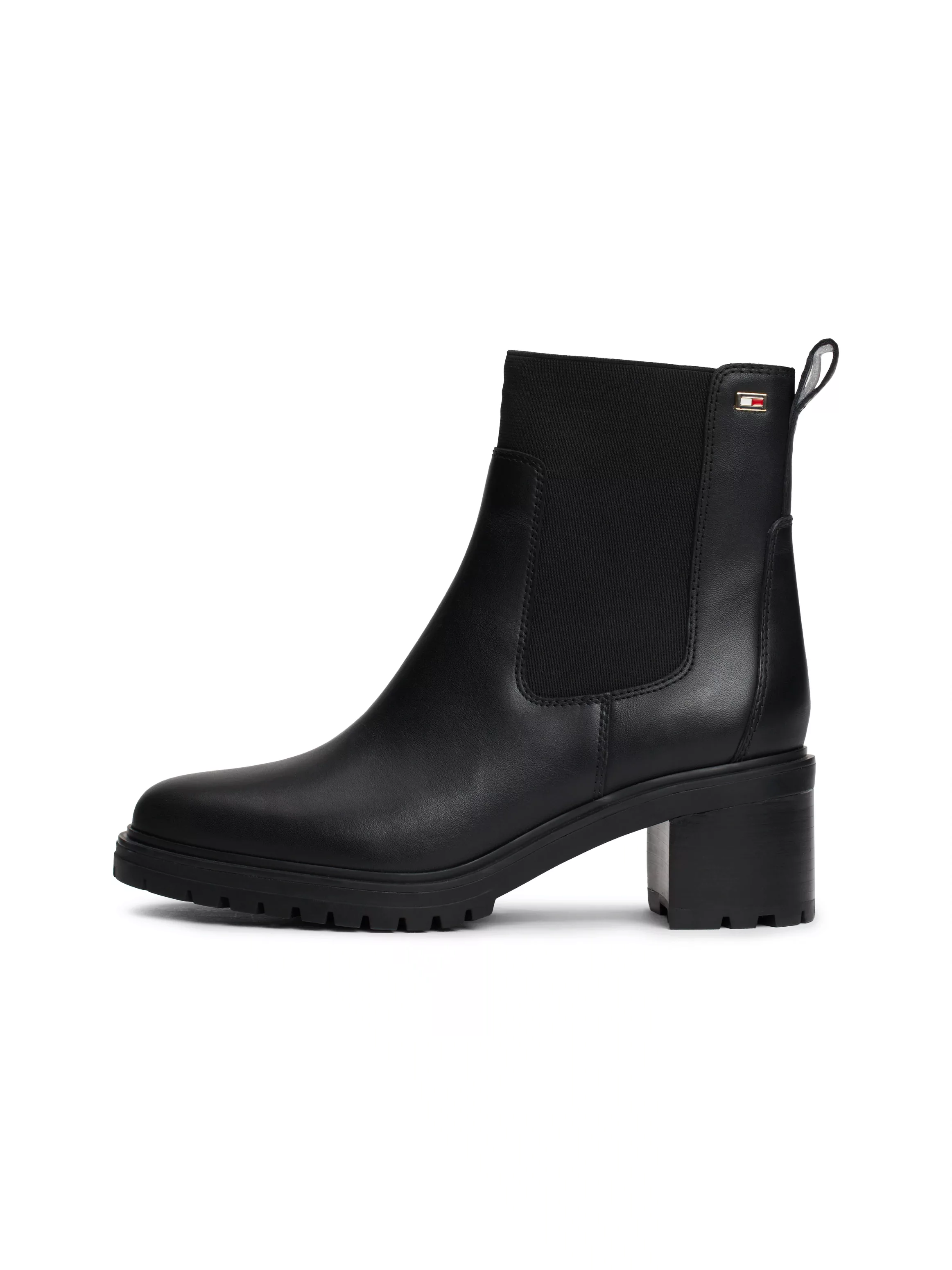 Tommy Hilfiger Chelseaboots "FLAG MID HEEL LEATHER CHELSEA", Blockabsatz, S günstig online kaufen