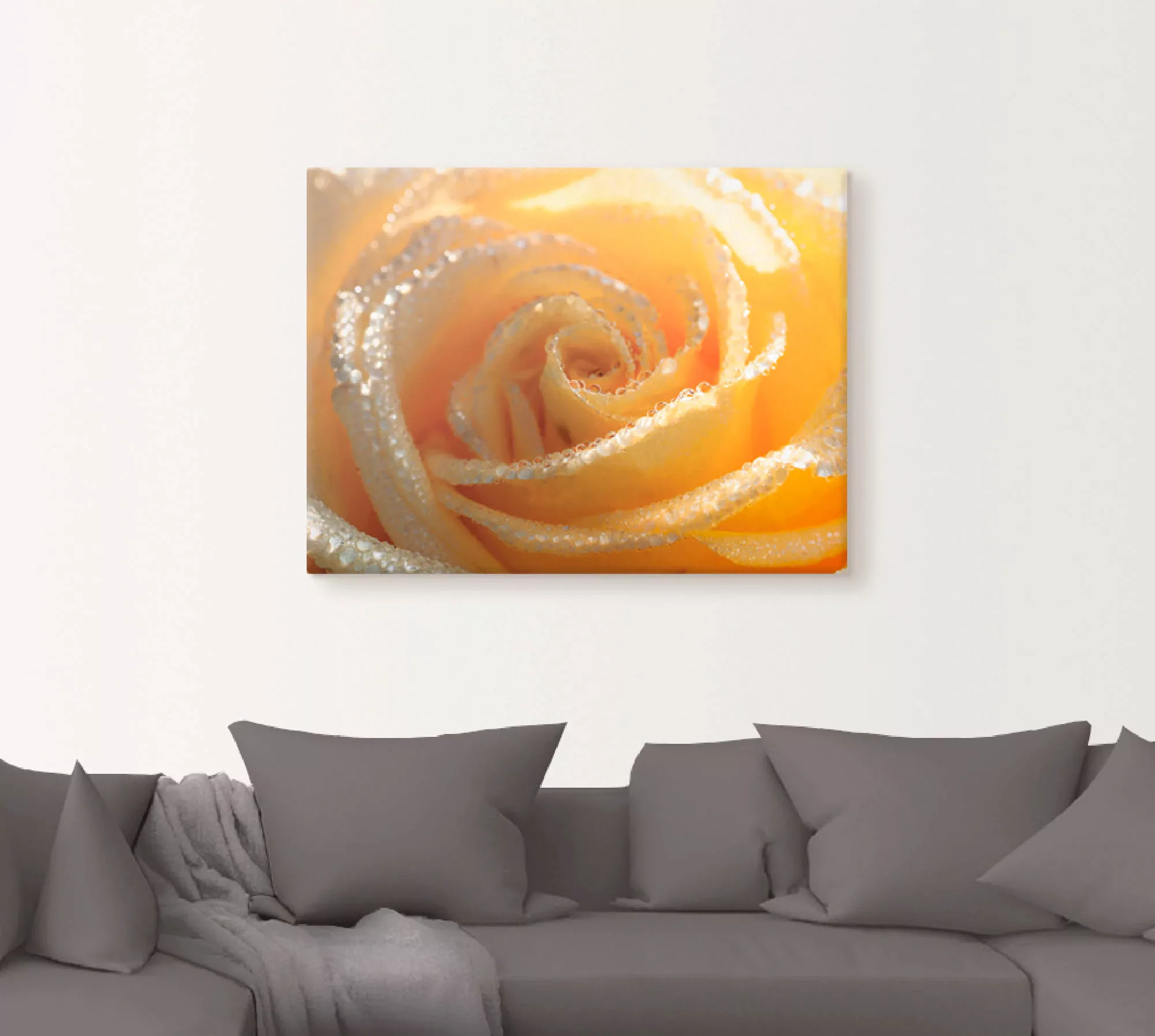 Artland Wandbild "Gelbe Rose Makro", Blumen, (1 St.), als Leinwandbild, Wan günstig online kaufen