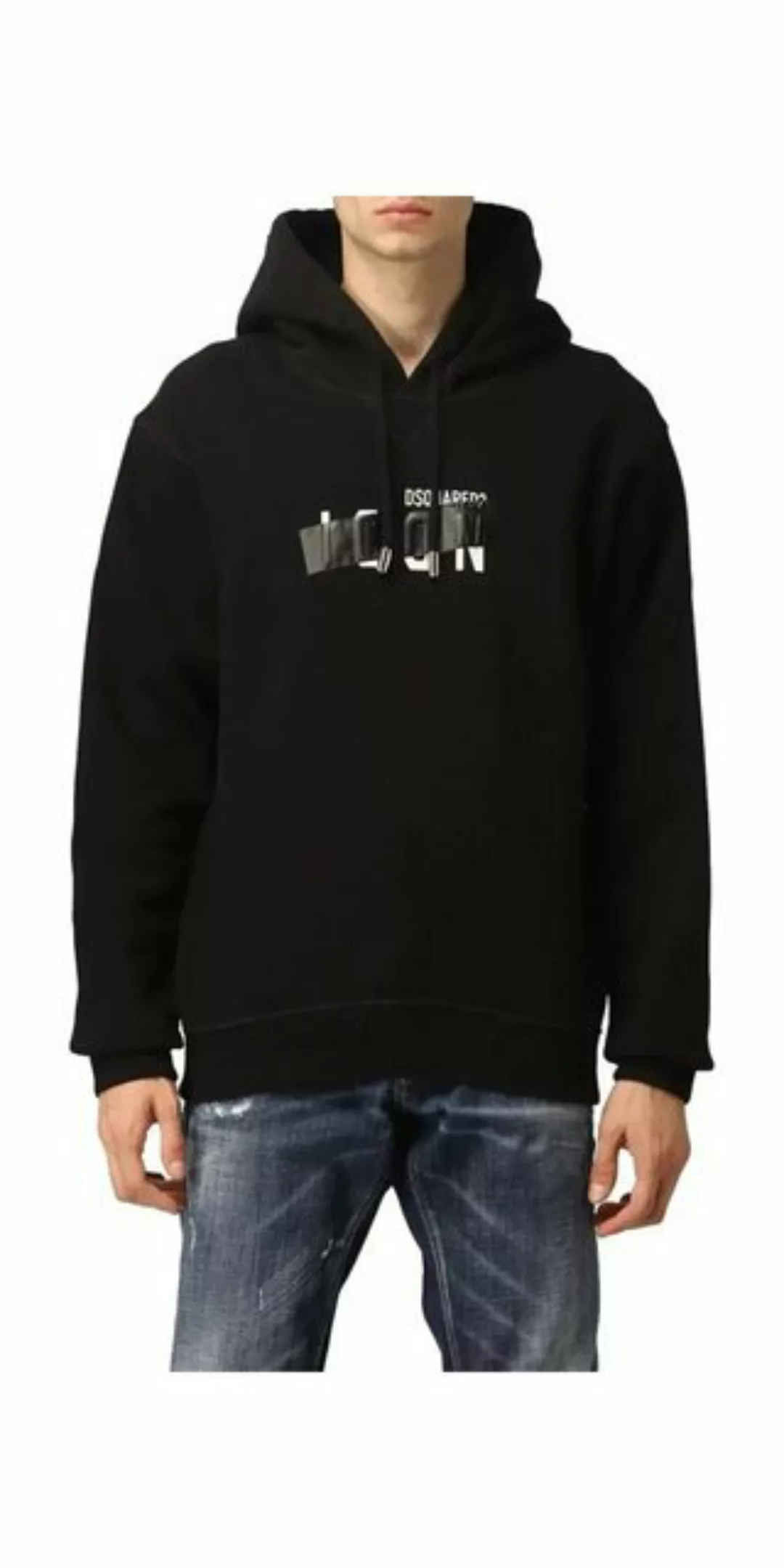 Dsquared2 Rundhalspullover Dsquared2 Be ICON Tape Pullover Schwarz günstig online kaufen