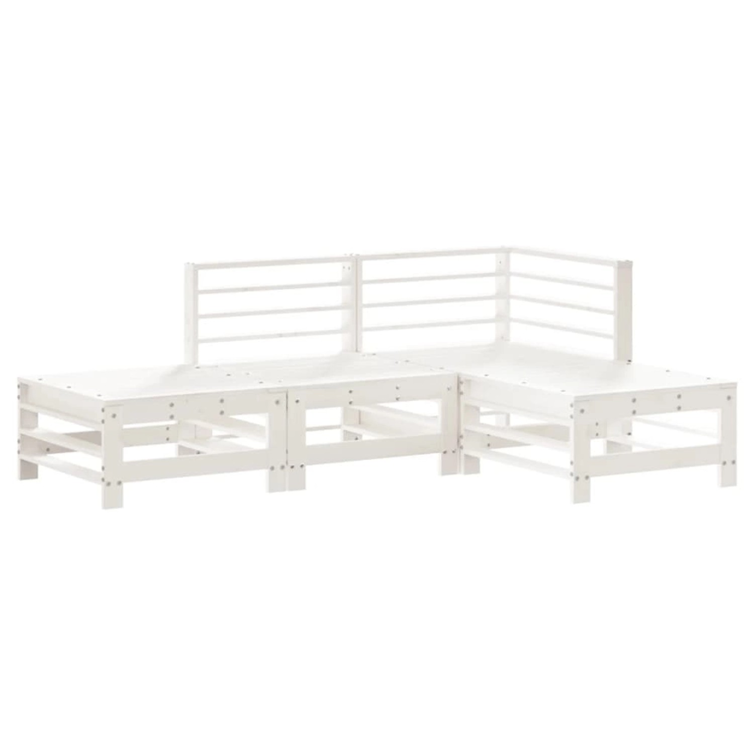 vidaXL 4-Tlg Garten-Lounge-Set Weiß Massivholz Kiefer 3186502 günstig online kaufen