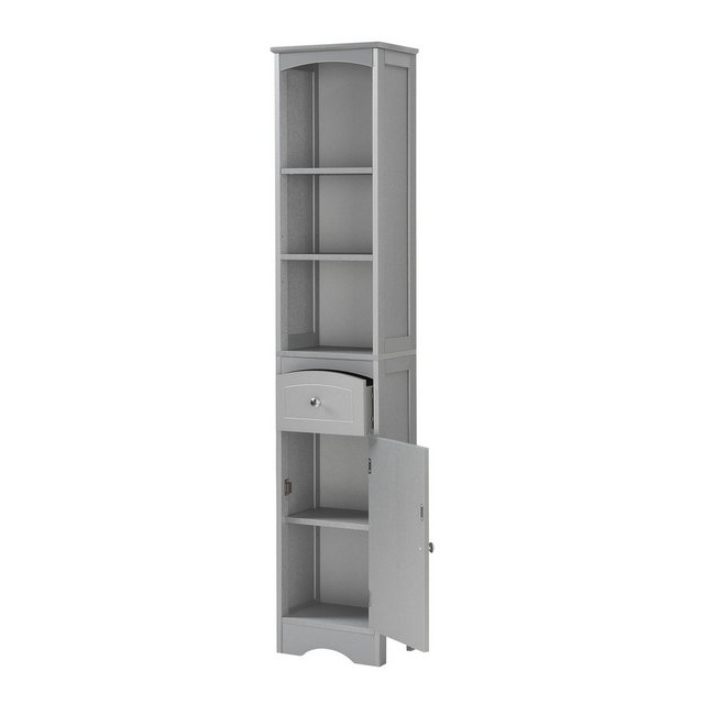 Welikera Hochschrank 34x24x170cm,Badezimmerschrank mit 1 Schublade,Verstell günstig online kaufen