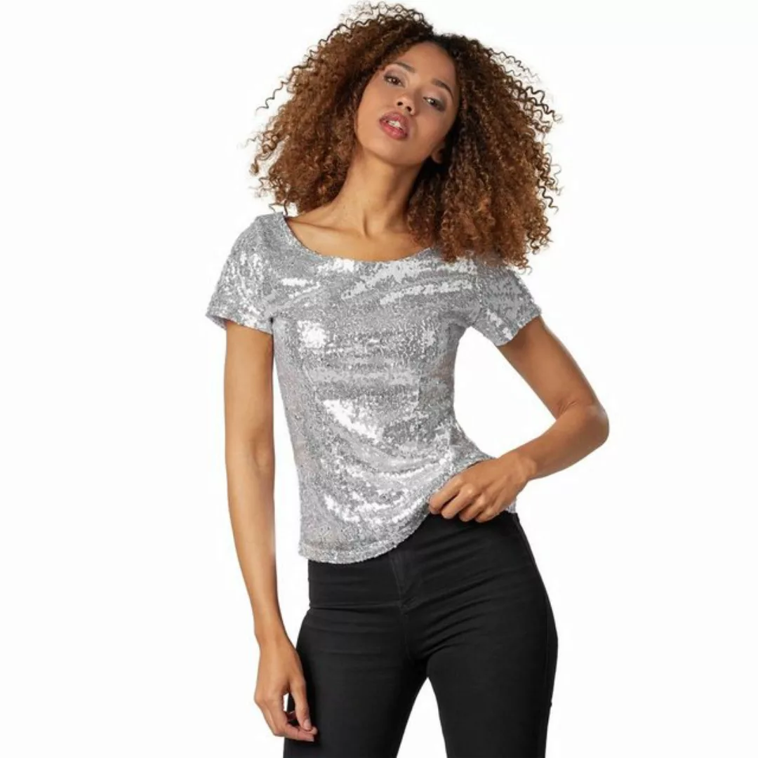 dressforfun T-Shirt Pailletten-Kurzarm-Shirt günstig online kaufen