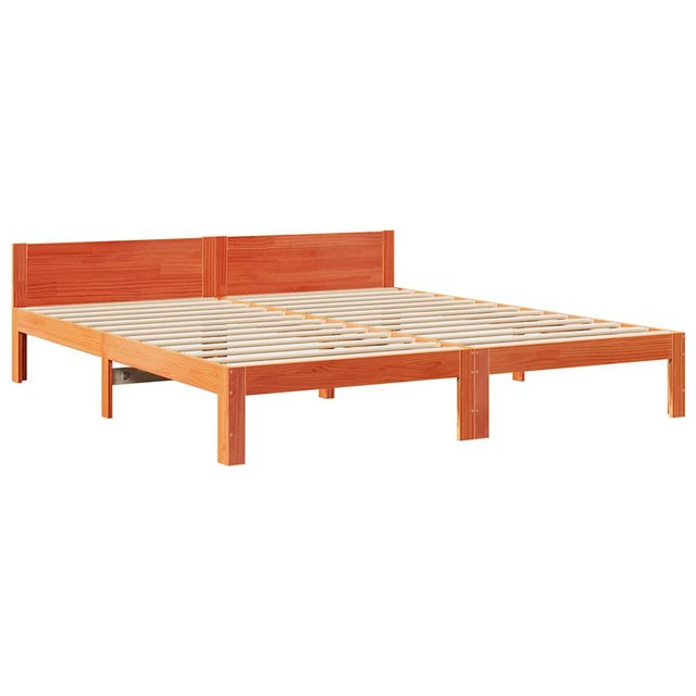 vidaXL Bett, Massivholzbett ohne Matratze Wachsbraun 160x200 Kiefernholz günstig online kaufen