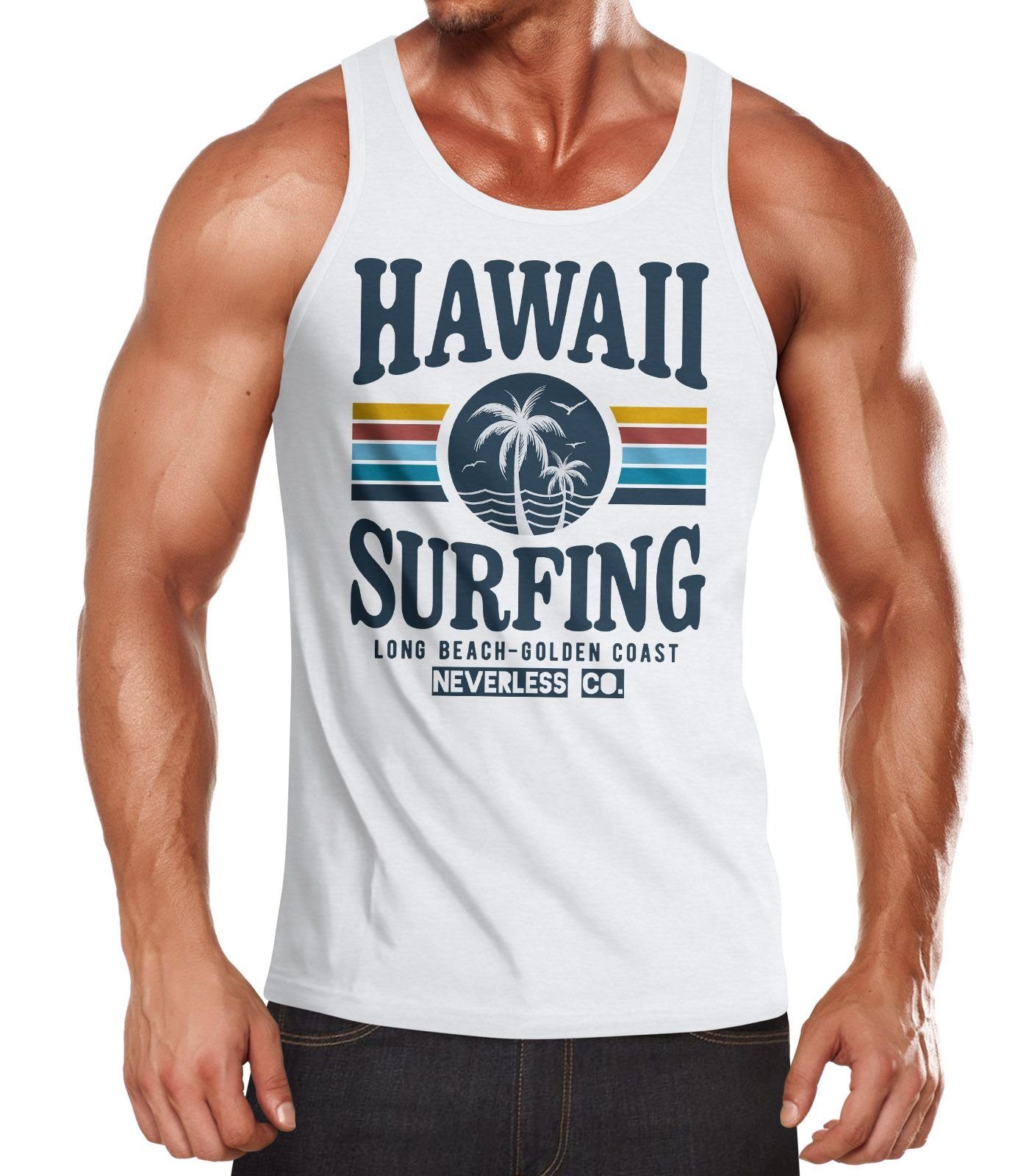 Neverless Tanktop Herren Tank-Top Hawaii Surfing günstig online kaufen