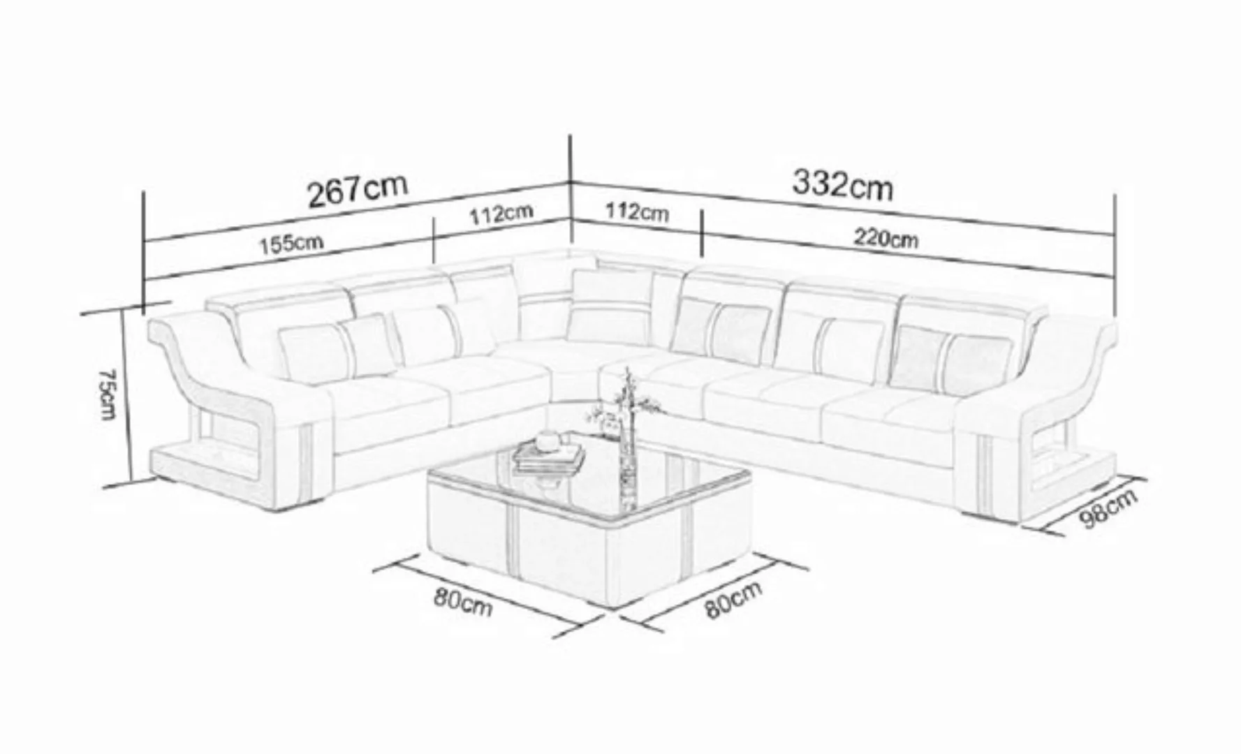 JVmoebel Ecksofa Ecksofa Sofa Couch Polster L-Form Wohnlandschaft, Große L- günstig online kaufen